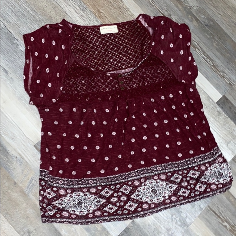 Maroon floral top